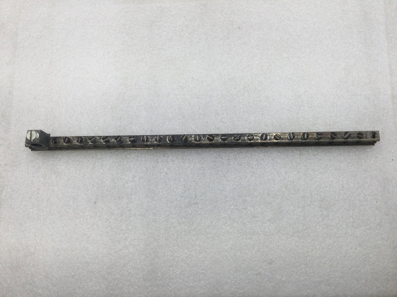 27 Position 4-14 AWG Grounding Bar w/Small Lug 13 1/2" x 1 3/8"