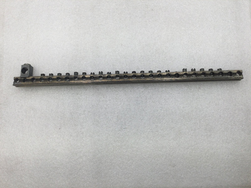 27 Position 4-14 AWG Grounding Bar w/Small Lug 13 1/2" x 1 3/8"