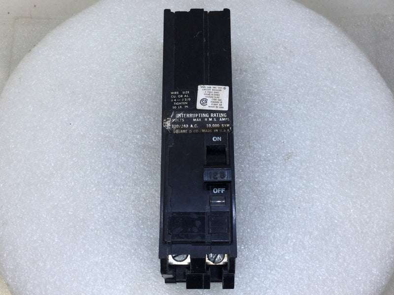 Square D Q12125 125 Amp 2 Pole 120/240V Circuit Breaker