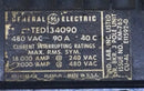 General Electric TED134090 90 Amp 3 Pole 480V Circuit Breaker - Cosmetic Flaw