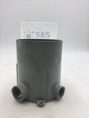 Carlon E971FBA 6" Round Concrete Floor Box with 2 3/4" and 2 1" Openings