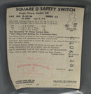 Square D D221N 30 Amp 2 Pole 120/240V Fusible Safety Switch