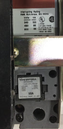 GE General Electric Evolution E33752 MCC Bucket Type Control Center with SRPE60A50 50 Amp Breaker and External On/Off Handle 480 VAC 60 Hz