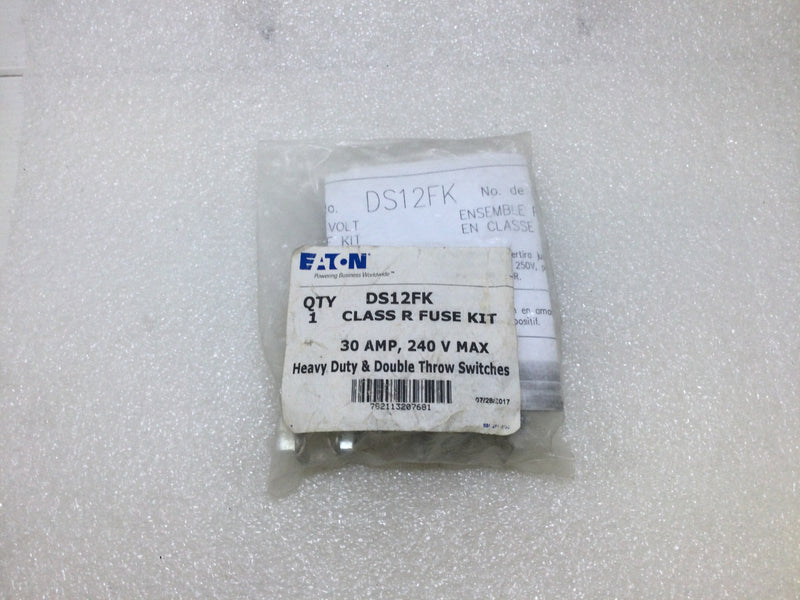 Eaton DS12FK Class R Fuse Kit 30 Amp 240V Heavy Duty & Double Throw Sw