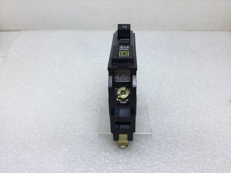 Square D QO110 10 Amp 1 Pole 120/240V Circuit Breaker - Black Face