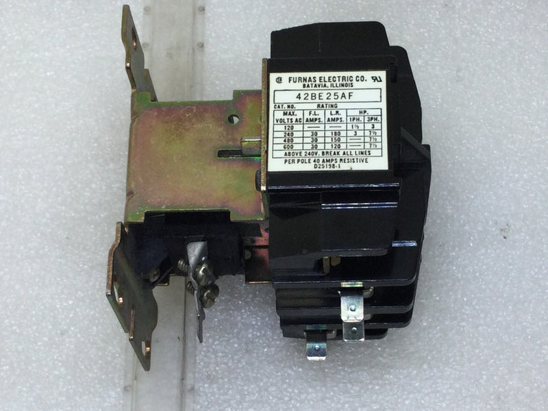 Furnas 42BE25AF Definite Purpose Controller/Contactor 30 Amp 3 Pole 120/240/480/600 VAC