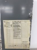 GTE Sylvania Zinsco ML12(16-24)C 125 Amp 120/240V 1 Phase 3 Wire 24 Space Panel Cover 24 1/4" x 12 1/4""