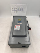 Square D H362R 3 Pole 60A 600VAC Type Nema3R Enclosure Fusible Safety Switch