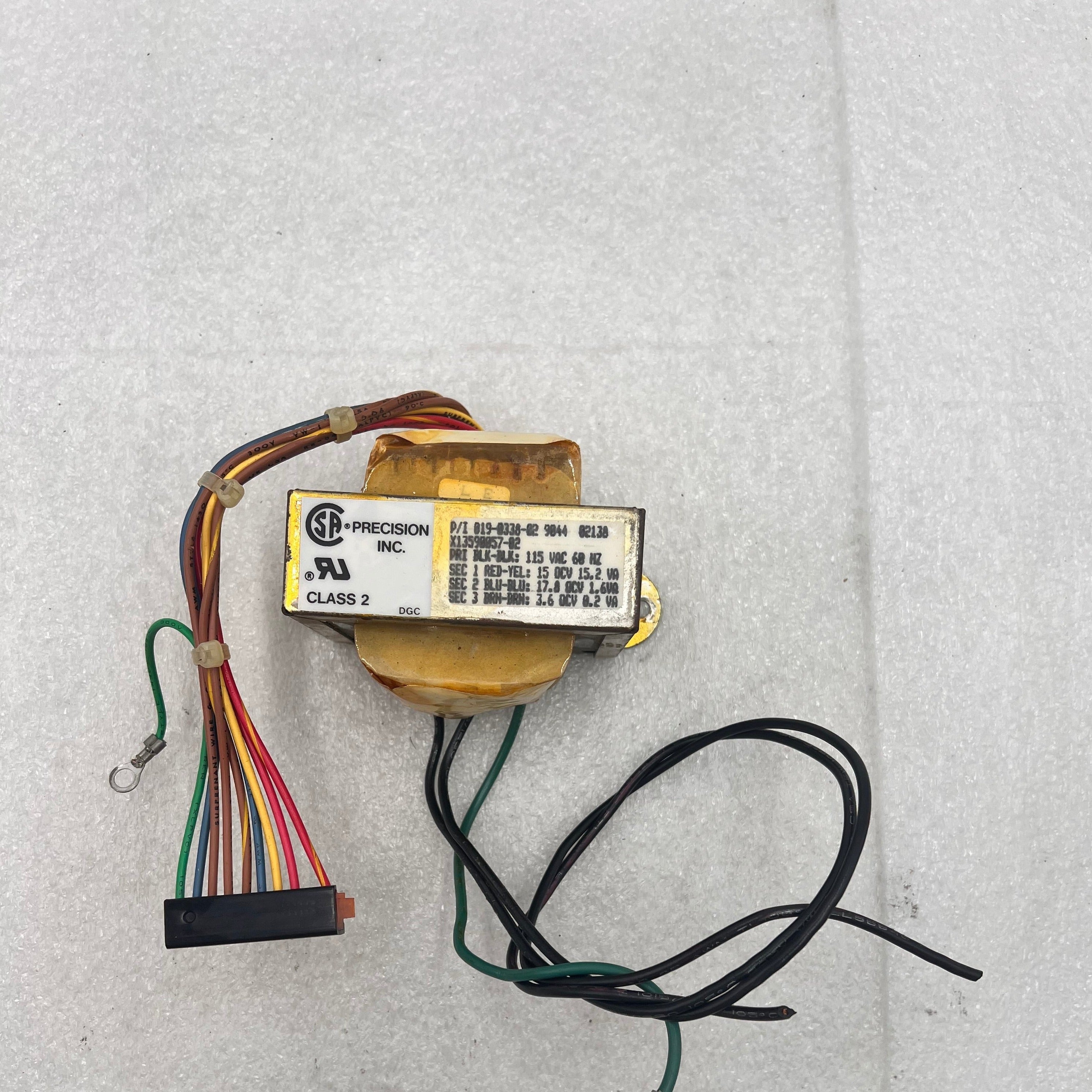 Precision Inc. 019-0338-002/X13590057-02 Transformer PRI:115v SEC: 15.