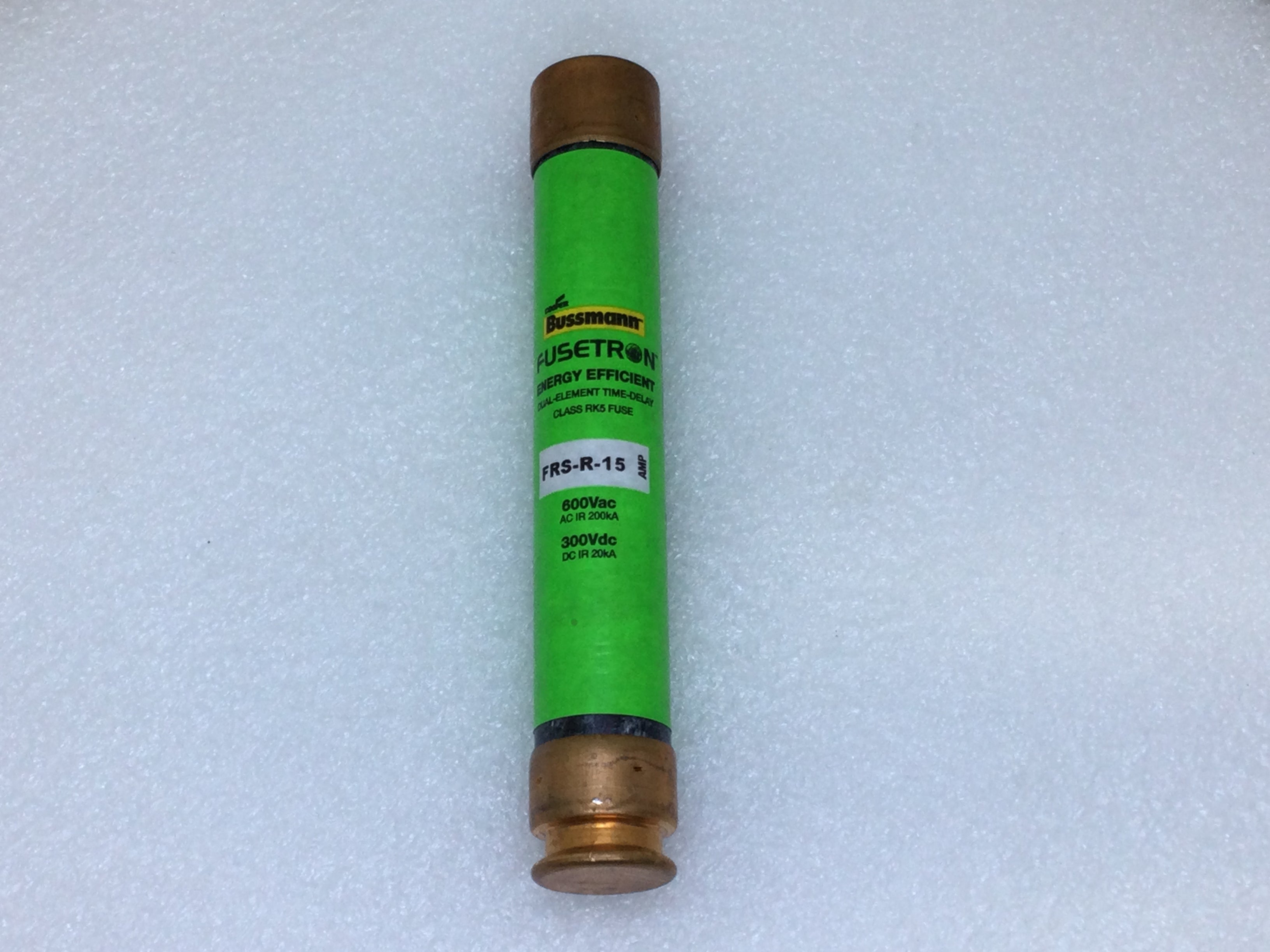 Bussmann FRS-R-15 15 Amp 600V Dual Element Class RK5 Fuse - Green Labe