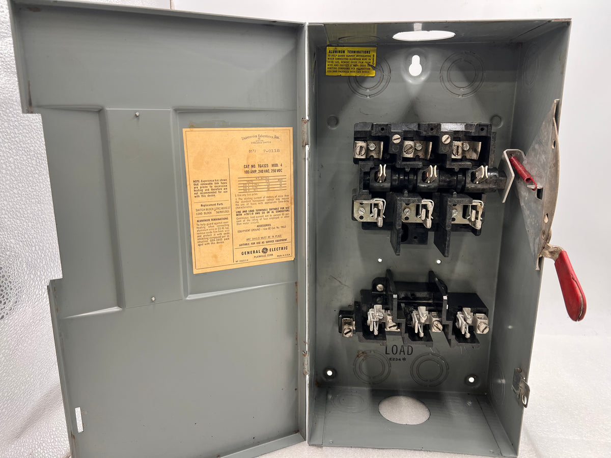 GE/General Electric TG4323 3 Pole/4 Wire 100 Amp 240VAC Nema1 General