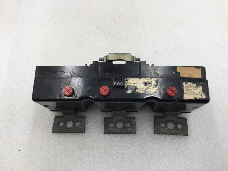 Westinghouse HLA3500T 500 Amp 3 Pole 600V Circuit Breaker Amp Trip Unit