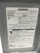 Siemens LF111NU 30 Amp Enclosed Switch 1 Pole 2 Wire 120VAC Plug Fused