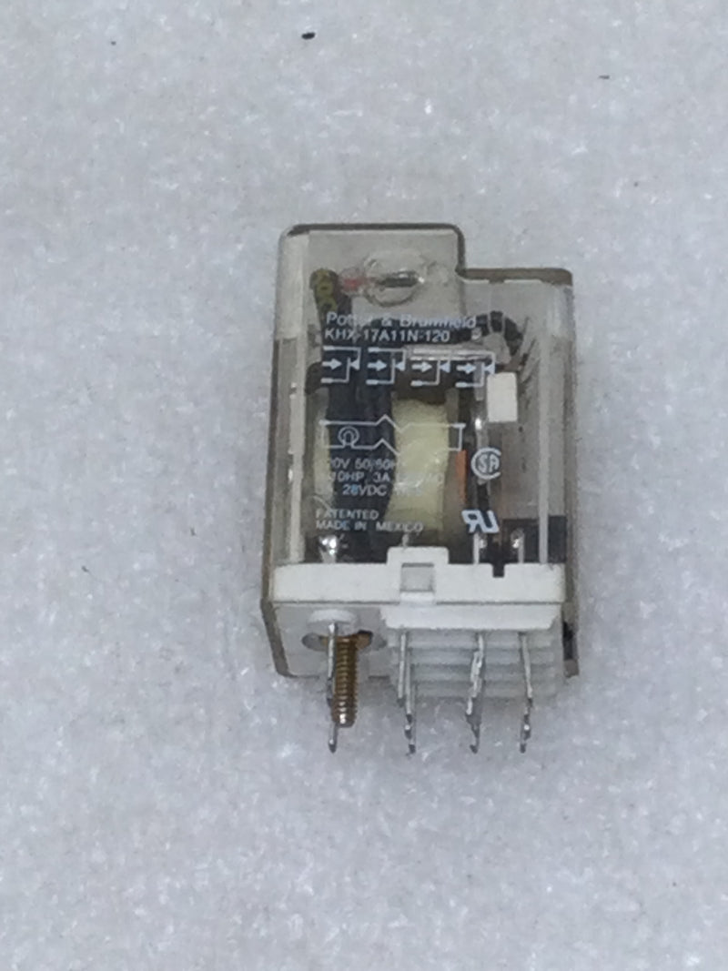Lot of 3 Potter & Brumfield KHX-17A11N-120 120 VAC Ice Cube Relay 14-Position Blades