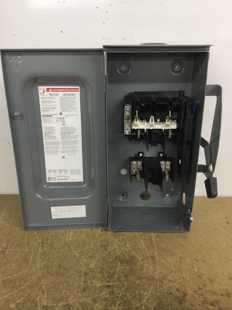 Square D D223NRB Single Phase 100A 240VAC Nema3R Fusible Safety Switch
