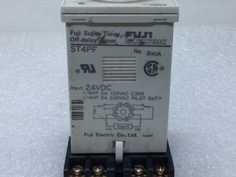 Timer Power Fuji Fuji Electric ST4PF Super Timer Off-Delay Timer 24VDC 8-Pins