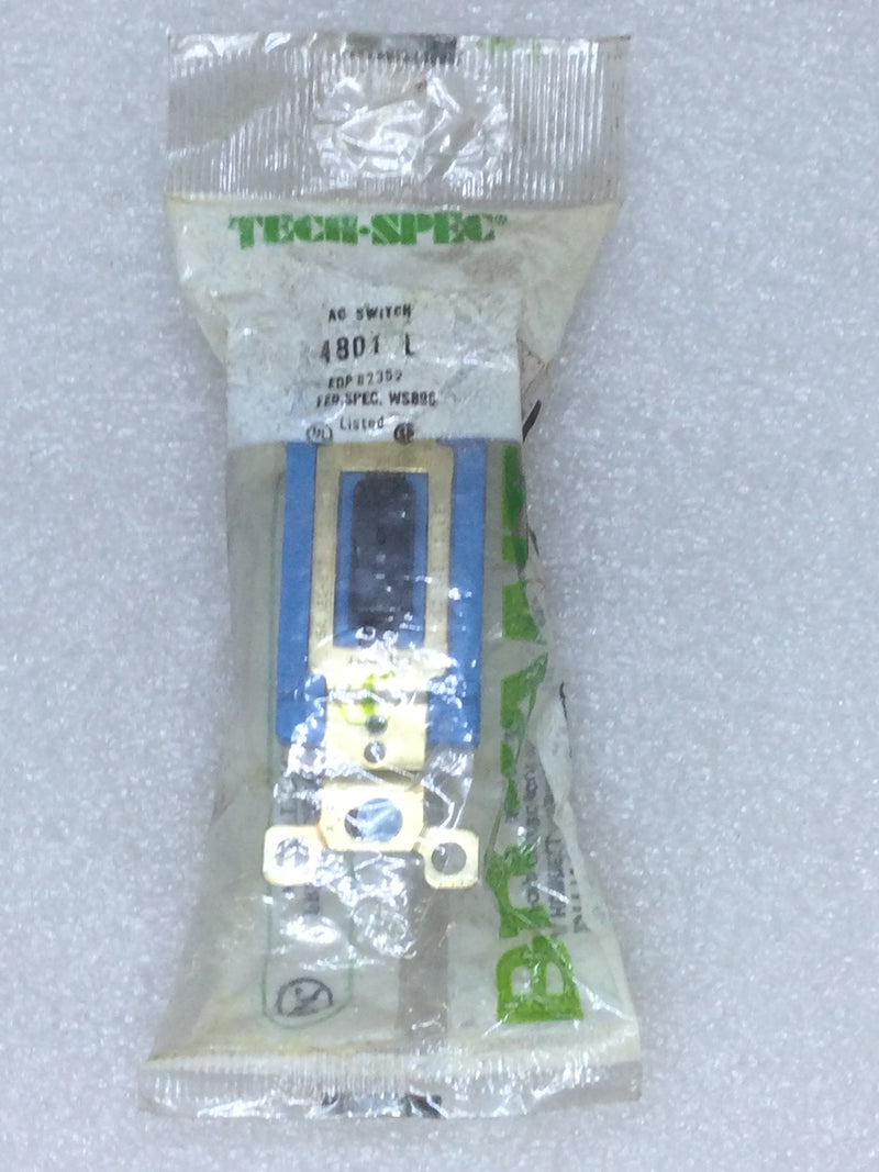 Bryant Electric 4801L Locking Toggle Light Switch 15 Amp 120/277 VAC w/ One Key