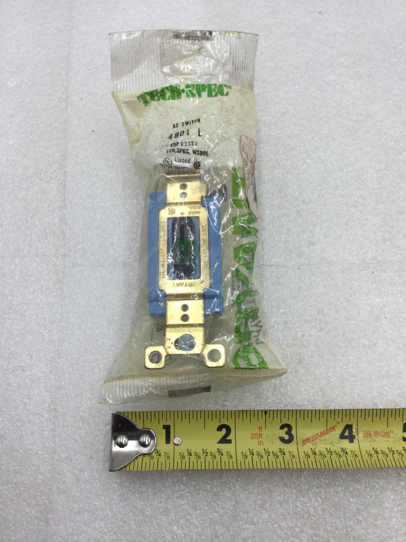 Bryant Electric 4801L Locking Toggle Light Switch 15 Amp 120/277 VAC w/ One Key