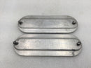 Lot of 2 Killark OL-450 1-1/4" to 1-1/2" Aluminum Conduit Body Cover