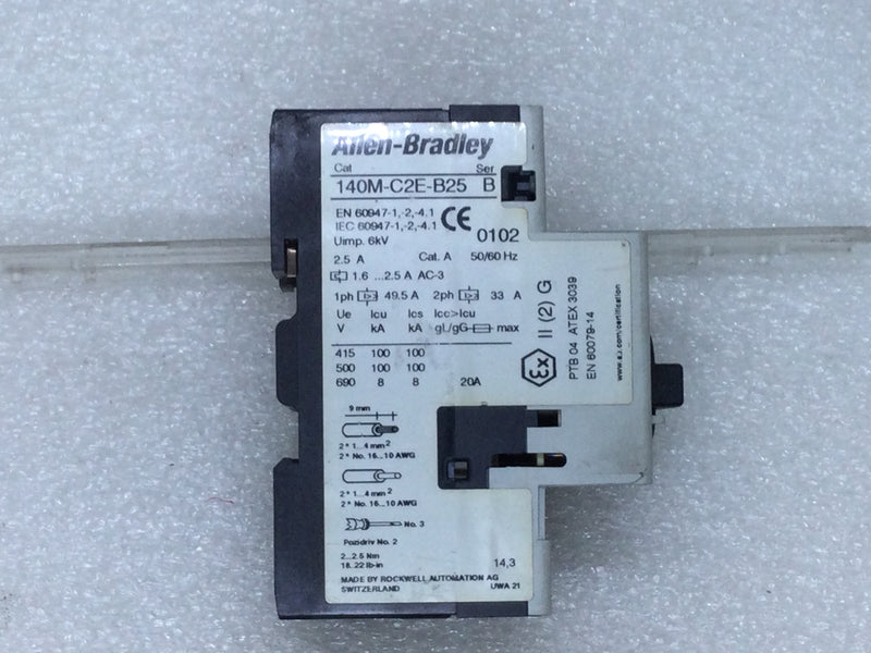 Allen-Bradley 140M-C2E-B25 Motor Protection Circuit Breaker 50/60Hz