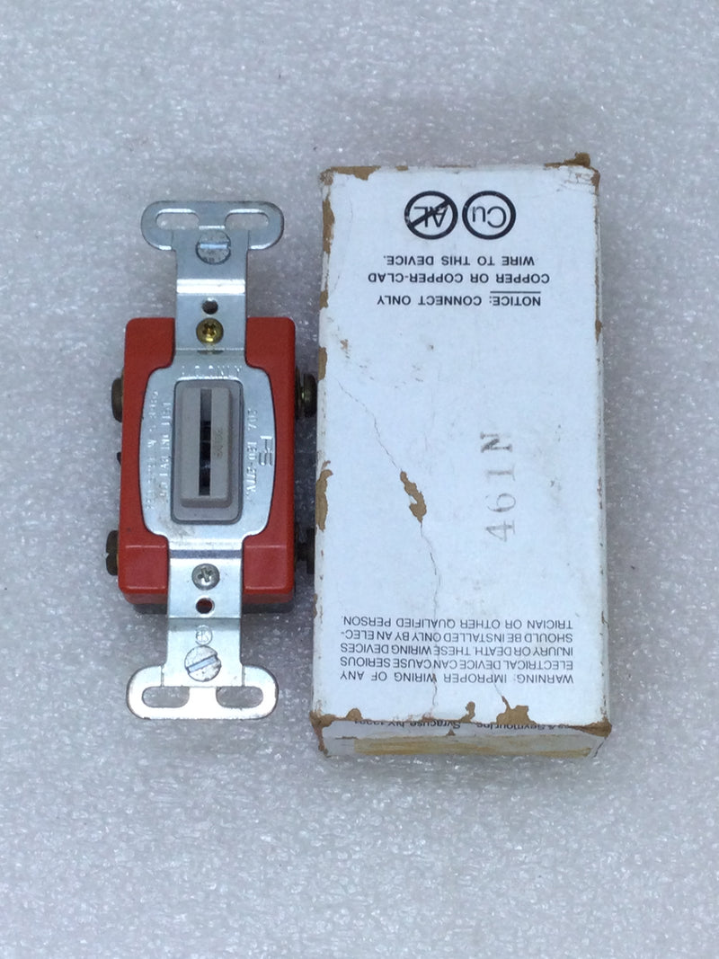 Pass & Seymour 461N 20 Amp 4-Way Gray Locking Toggle Light Switch w/o Key