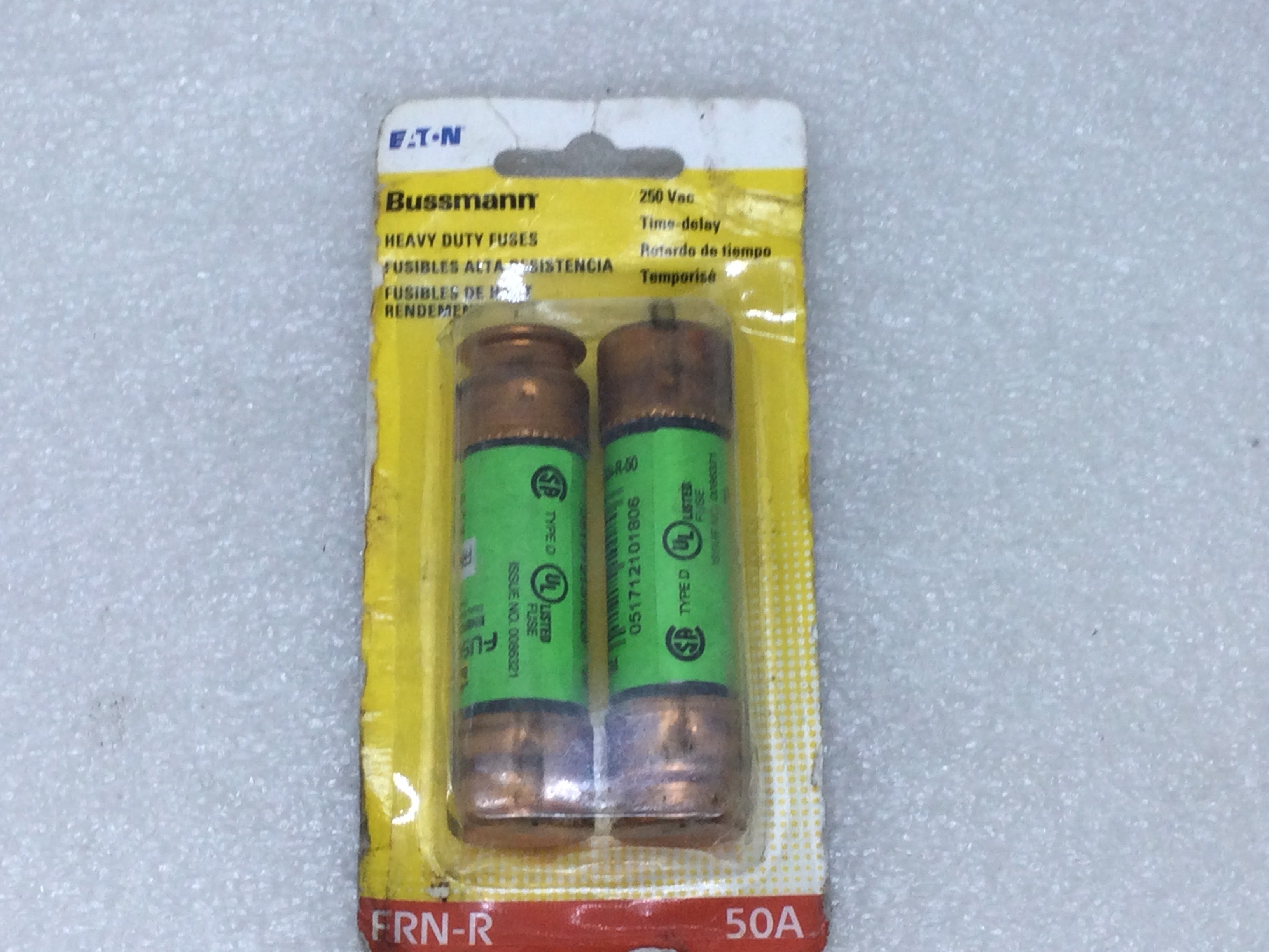 Bussman FRN-R-50 50 Amp 250V Dual Element Class RK5 Fuse - Light Green