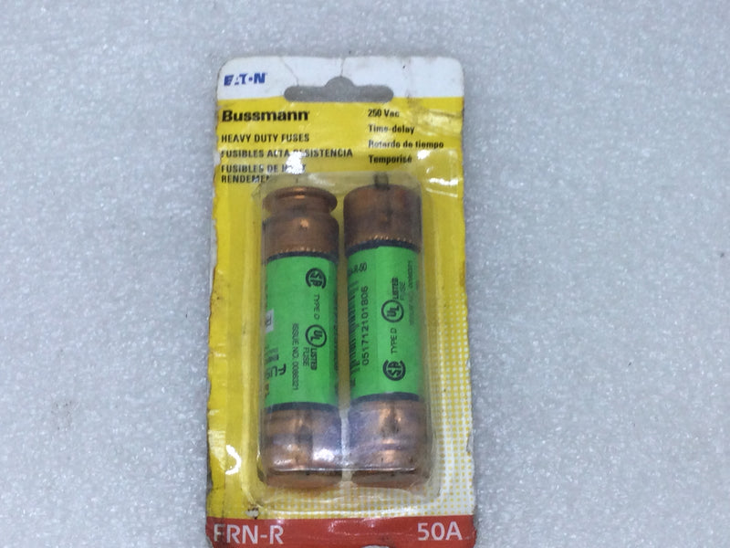 Bussman/Fusetron FRN-R-50 50 Amp 250V Dual Element Time Delay Fuse Current Limiting Class RK5