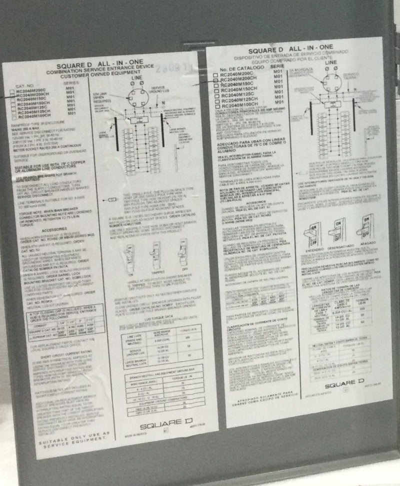 Siemens MC2040B1200F 200 Amp 20-Space Overhead Flush Meter Combo Load Center