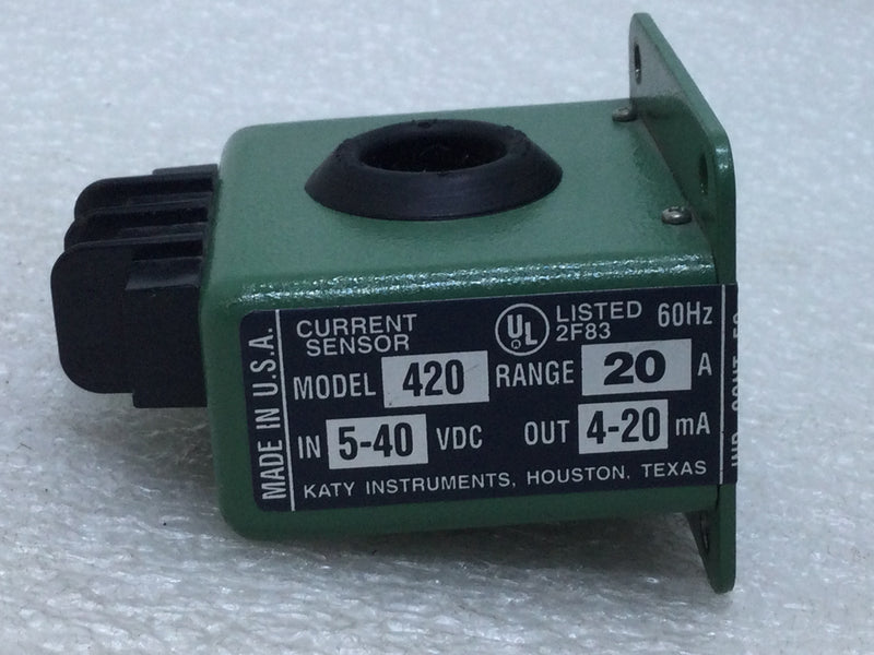 Katy Instruments 420-20 Current Sensor 20A 50/60Hz 5-40VDC In 4-20mA Out