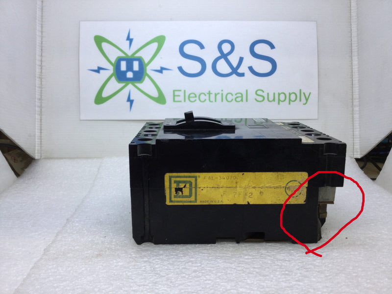 Square D FAL34070 70 Amp 3 Pole 480V Type FAL Circuit Breaker - Cosmetic Flaw