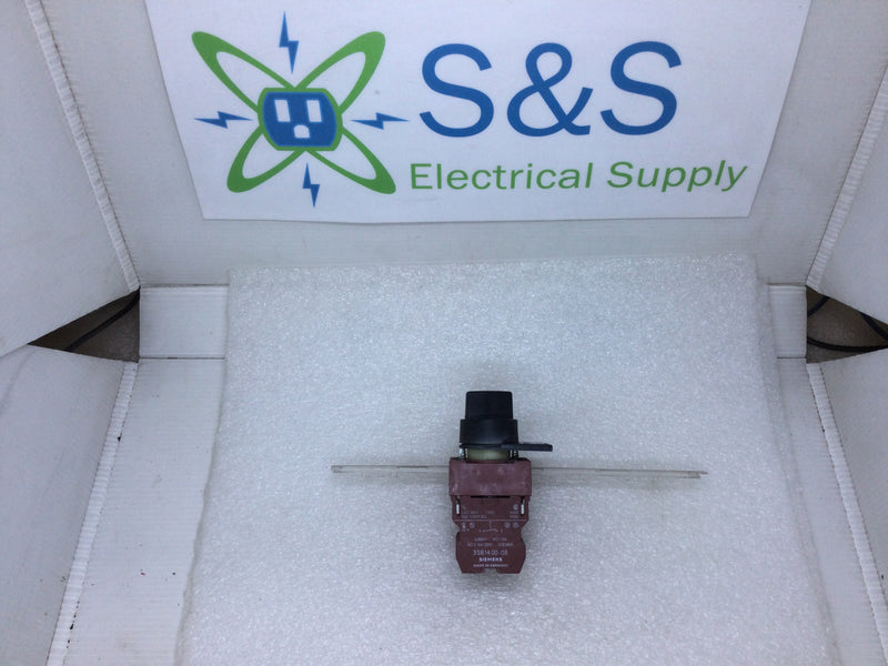 Siemens 3 Position Non-Illuminated Selector Switch With 3SB1400-0B Contact Block Button 6A 220V 10A 600V Max