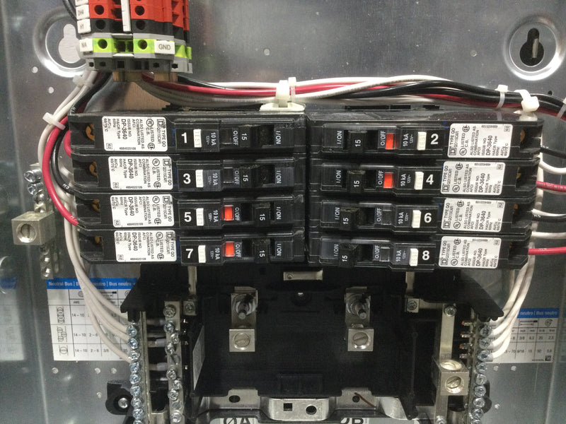 Pd8 Lutron pd8-65a-120l3-15 120 V~ DIN Breaker Panel