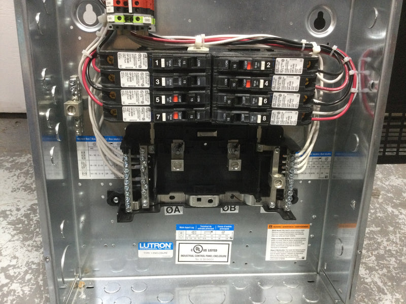 Lutron pd8-65a-120l3-15 120 V~ DIN Breaker Panel