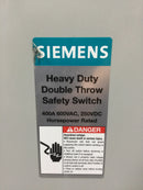 Siemens DTNF365 Double Throw, Non-Fused 400 Amp Safety Switch