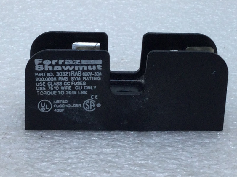 Ferraz/Shawmut 30321RAB Fuse Holder 30 Amp 600V Use Class CC Fuses