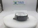 BWF RB-5V 4" Weatherproof Round 1/2" 5 Hole Outlet Box - Gray