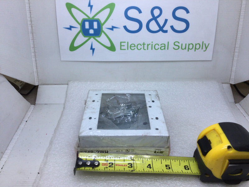 Wiremold 5748-2WH Switch & Receptacle Box 2-Gang 1 3/4" Deep Wall Mount White