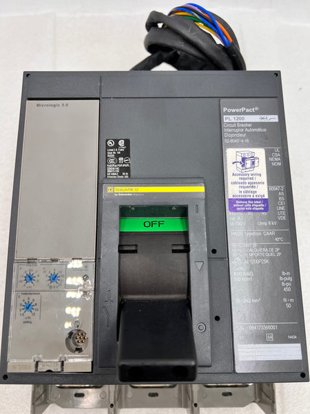 Square D PLF34120CU31AAFULYEY001 Pole 1200A 600VAC PowerPact P Series
