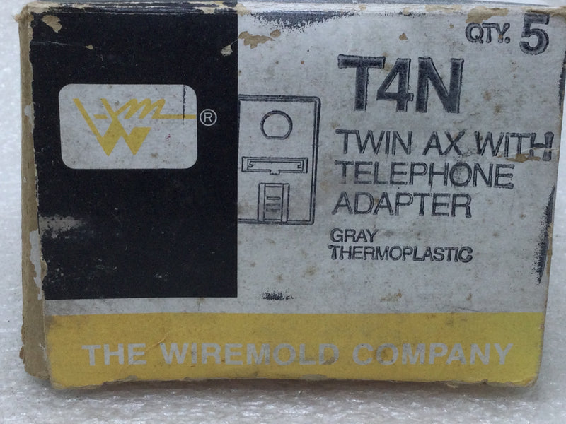 Wiremold T4N Gray Thermoplastic Twin AX With Telephone Adaptor 3 1/4" x 2