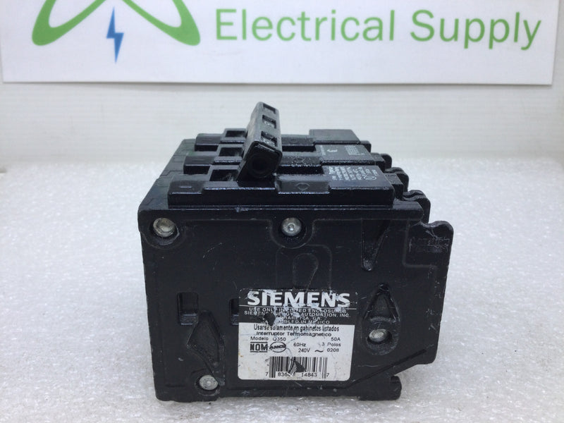 ITE Siemens Q350 Type QP 50 Amp 3 Pole 240Vac Circuit Breaker