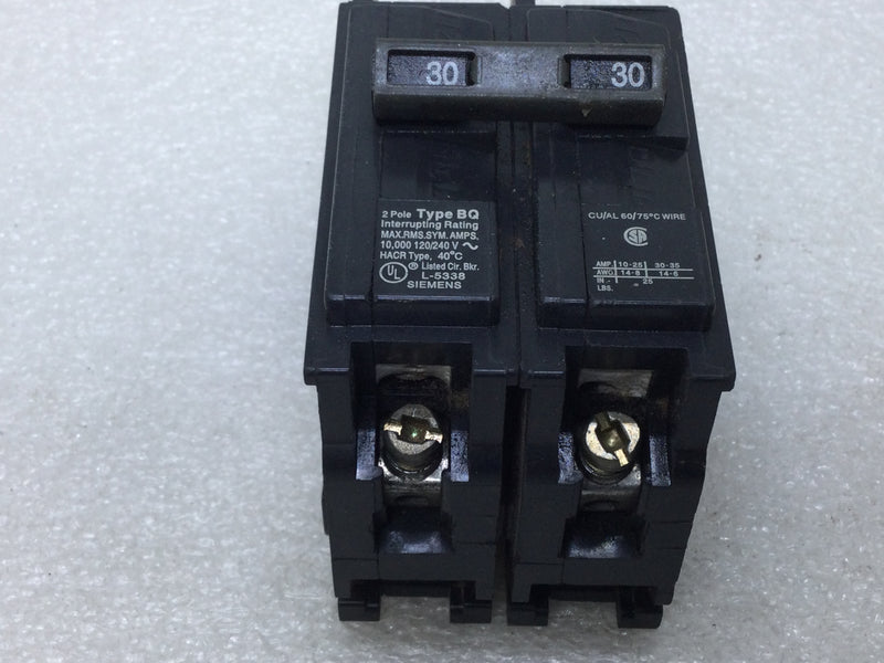 Siemens/ITE/Gould BQ2B030 30 Amp 2 Pole 120/240V Circuit Breaker