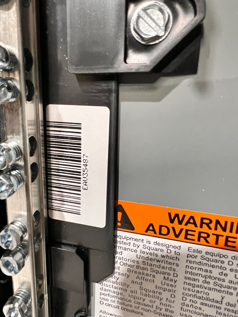 Square D/Homeline HOM2040M200RB Single Phase 200A Max 120/240VAC 20 Space 40 Circuit 3R Exterior Panel