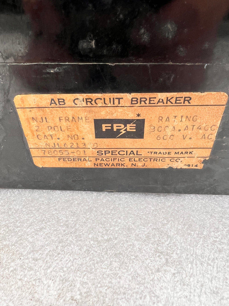 FPE Federal Pacific NJL621300 300 Amp 600v 2 Pole Circuit Breaker