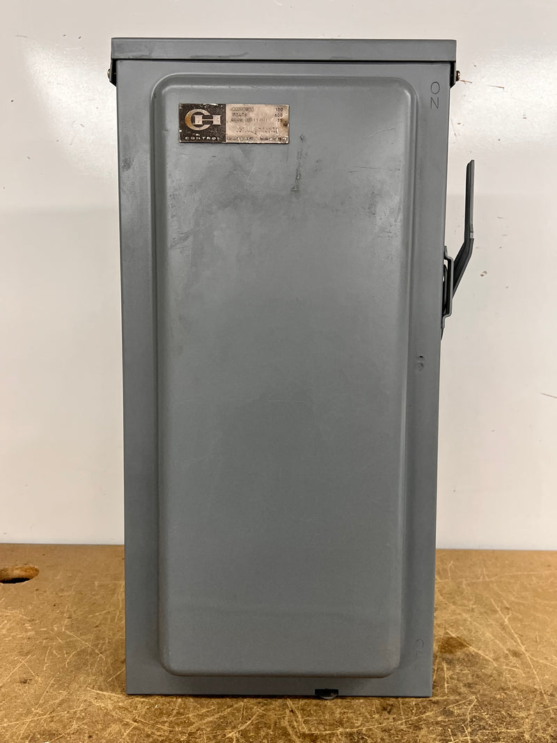 Cutler Hammer 100 Amp 600V 75 Hp Max Fused 3 Phase Disconnect