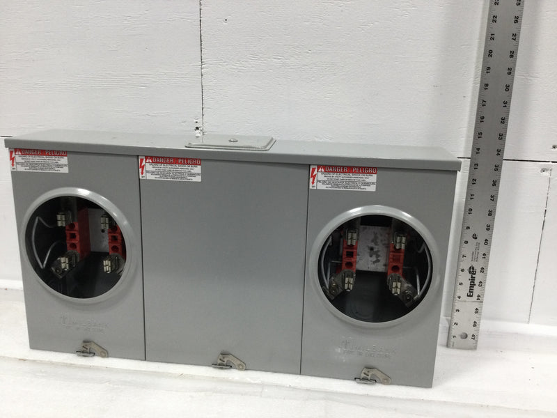 Milbank U1252-X-HSP 200 Amp 4 Terminal 2 Gang/Position Ringless Meter