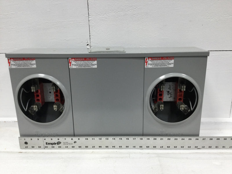 Milbank U1252-X-HSP 200 Amp 4 Terminal 2 Gang/Position Ringless Meter