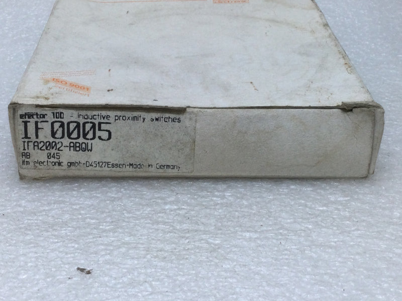 IFM Electronic IF0005 Proximity Sensor Switch IFA2002-ABQW 250VAV 65Hz
