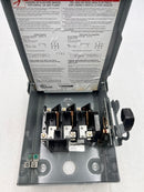 Square D DU321RB 30 Amp 1 Phase 240V Non Fusible GD Safety Switch