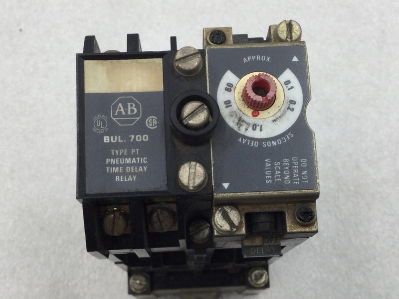 Allen-Bradley 700-PPTA1 Control Relay Series A W/Pneumatic Time Delay Unit 700-PT