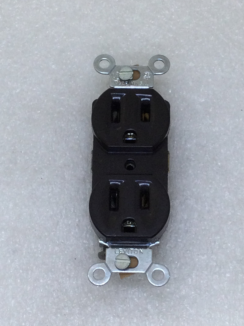 Leviton 5320 15 Amp 125 VAC Brown Duplex 3 Wire U Grounding Type Duplex Receptacle (Box of 10)